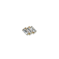 Clear Topaz Triple Carré Studs | Magpie Jewellery