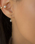 Baby Pearl Short Threader Earrings - Magpie Jewellery