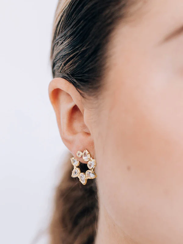 Mélia Pear Front to Back Hoops | Magpie Jewellery