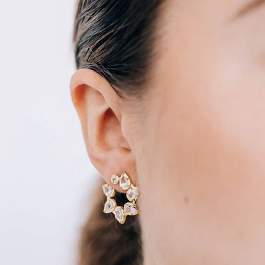 Mélia Pear Front to Back Hoops | Magpie Jewellery