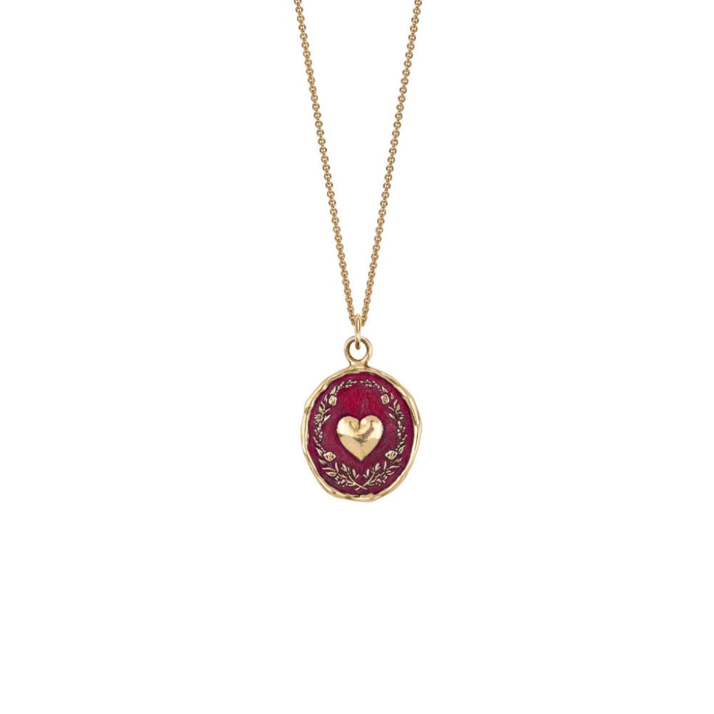 14k Gold Self-Love Talisman - Deep Raspberry - Magpie Jewellery