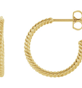 14k Gold Twisted Hoops - Magpie Jewellery