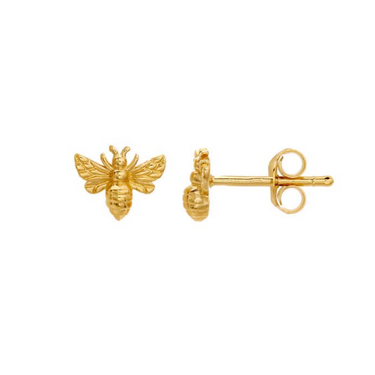Gold-Plated Honey Bee Stud Earrings - Magpie Jewellery