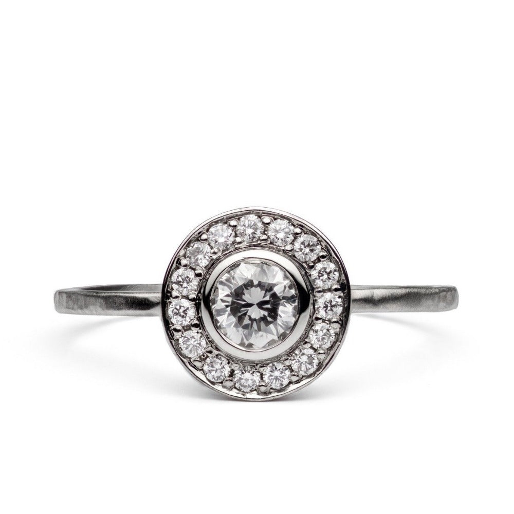 Classic Halo Diamond Engagement Ring - Magpie Jewellery