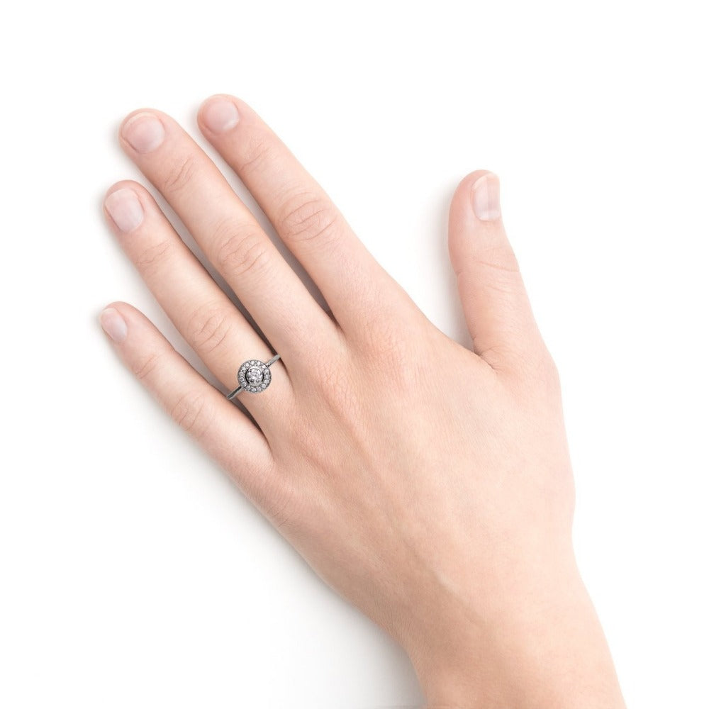 Classic Halo Diamond Engagement Ring - Magpie Jewellery