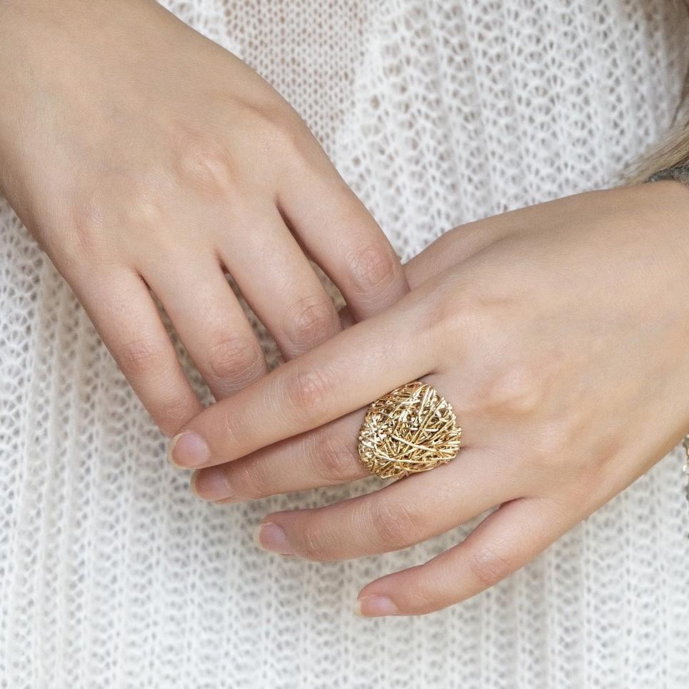 The Big Ring | Magpie Jewellery | Yellow Gold | On Model