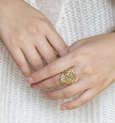 The Big Ring | Magpie Jewellery | Yellow Gold | On Model