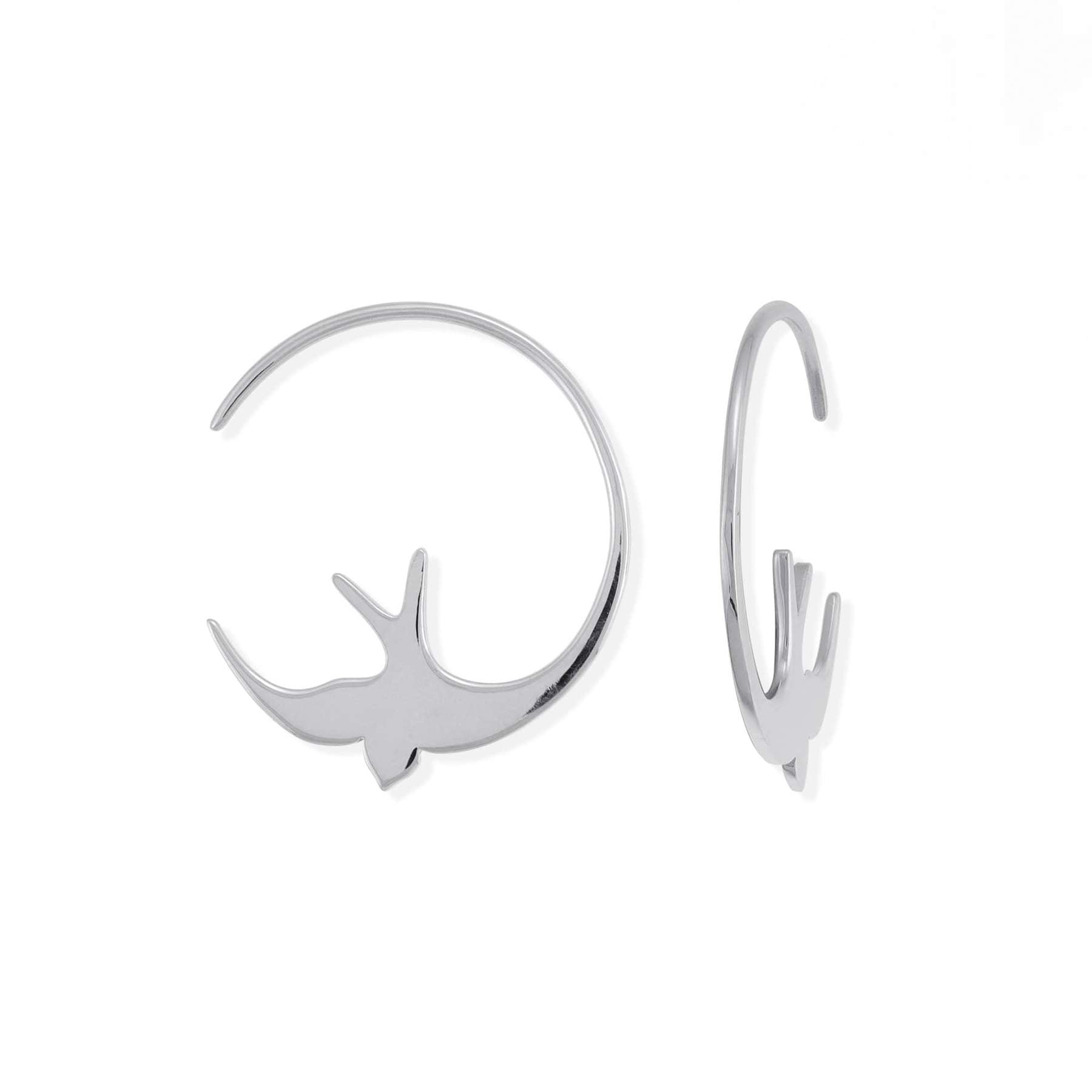 Bird Cutout Hoop Earrings - Magpie Jewellery