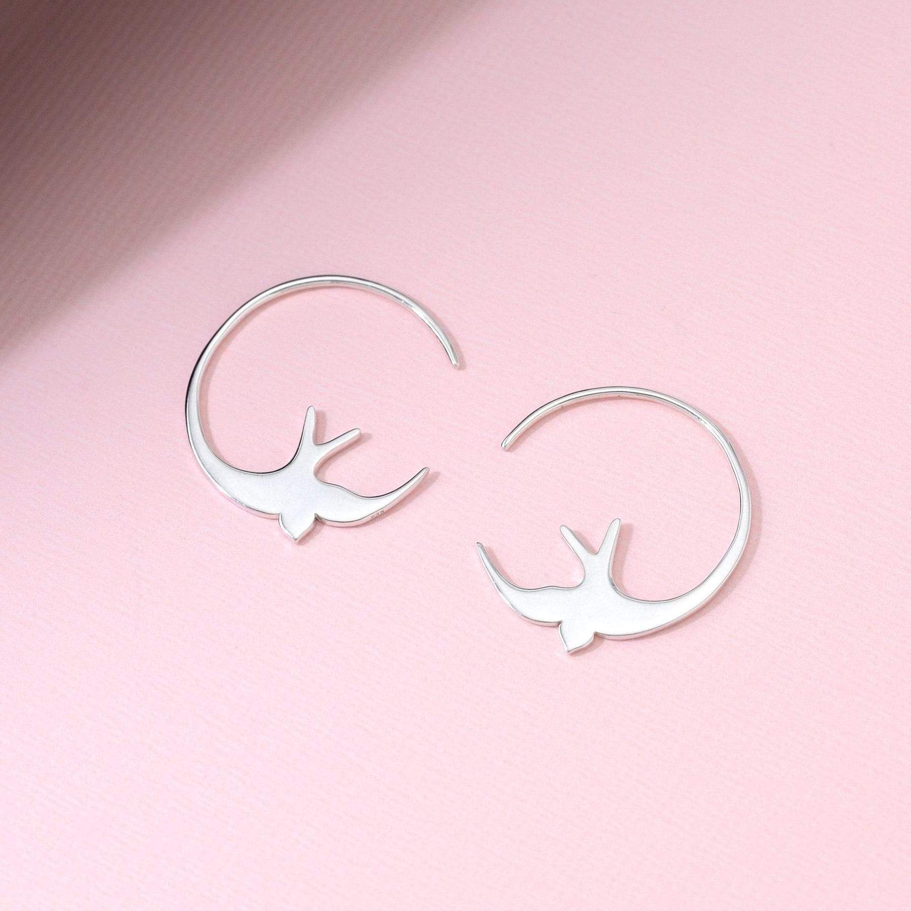 Bird Cutout Hoop Earrings - Magpie Jewellery