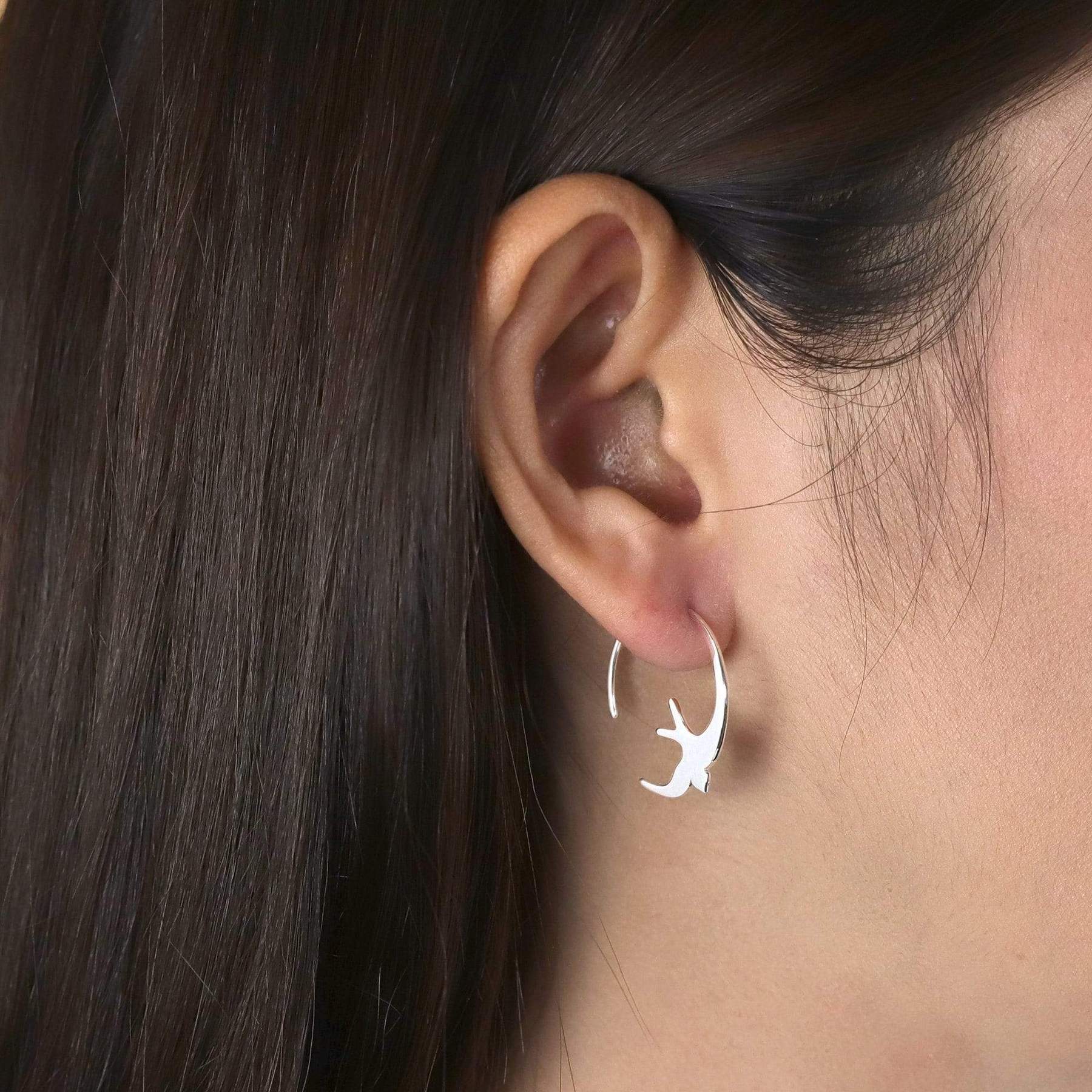 Bird Cutout Hoop Earrings - Magpie Jewellery