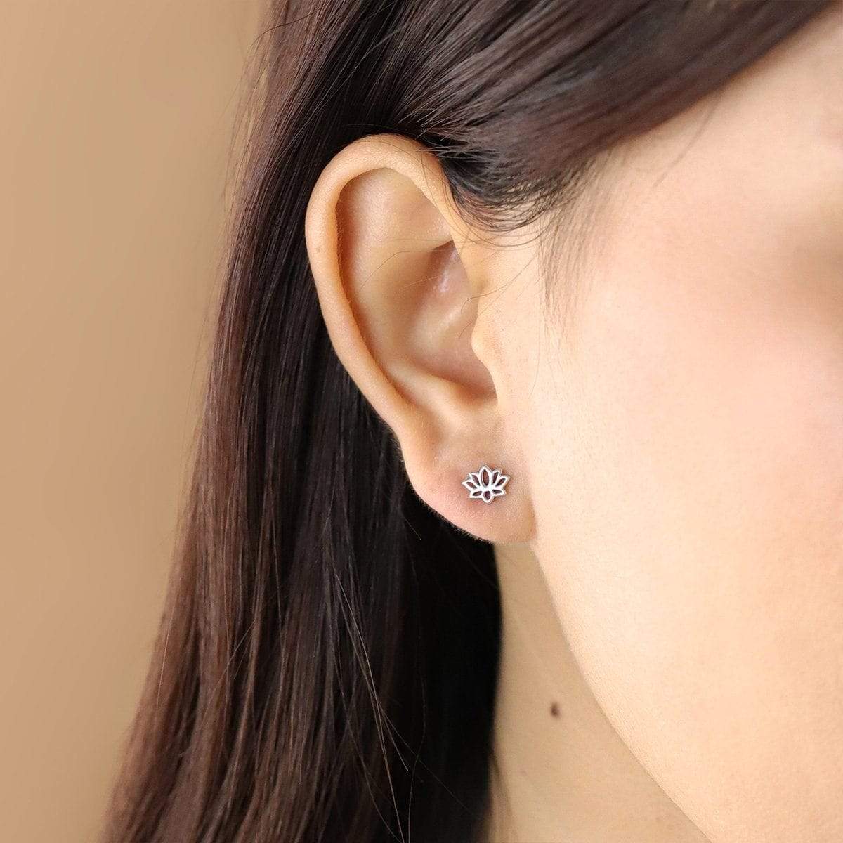 Mini Lotus Studs - Magpie Jewellery