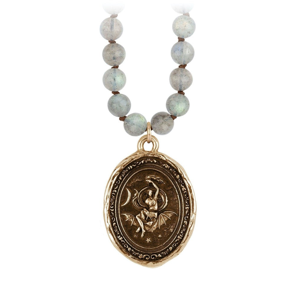Beaded Sautoir Nyx Goddess Talisman - Magpie Jewellery