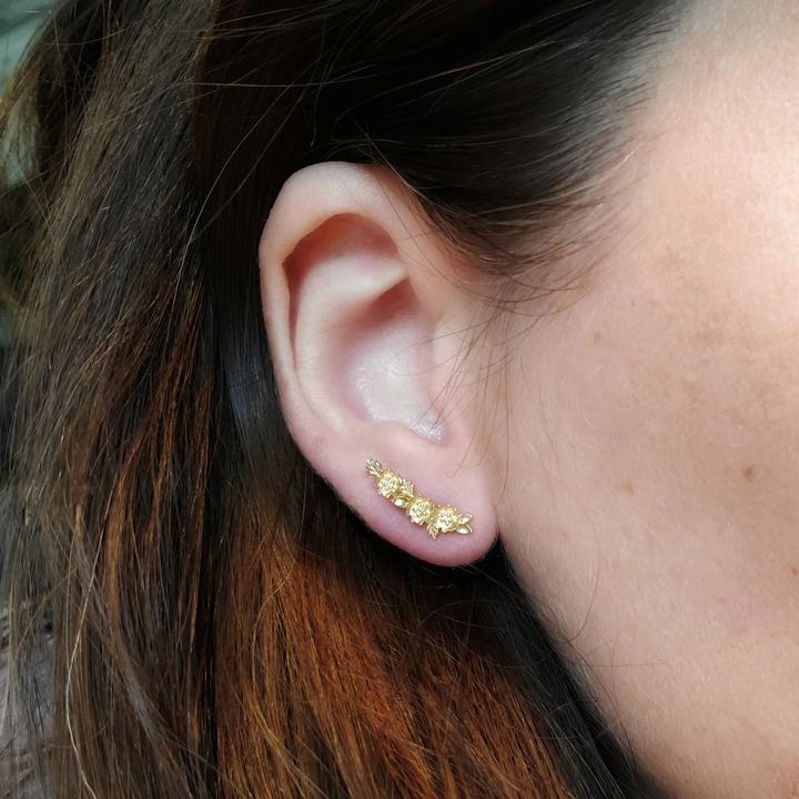 Buttercup Crescent Post Earrings