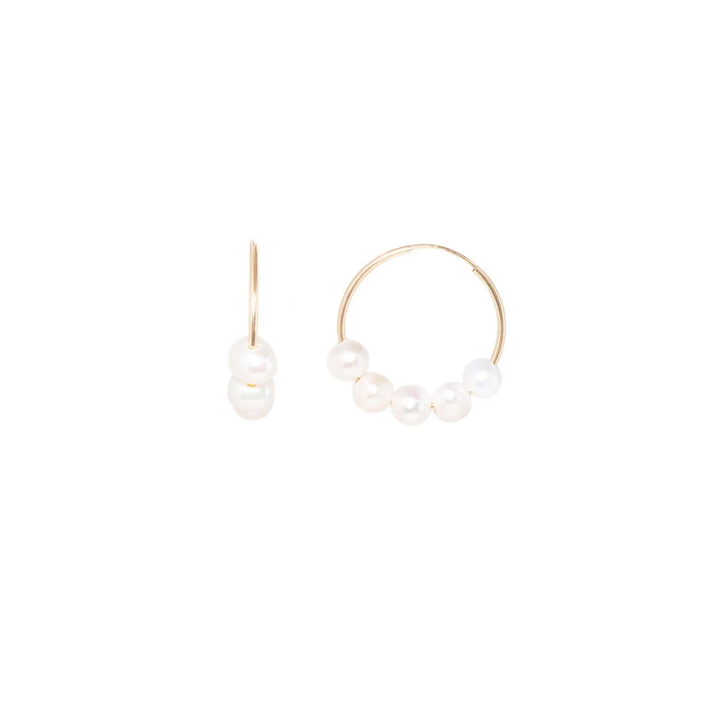 MINI CANNES HOOPS | PEARL | Magpie Jewellery