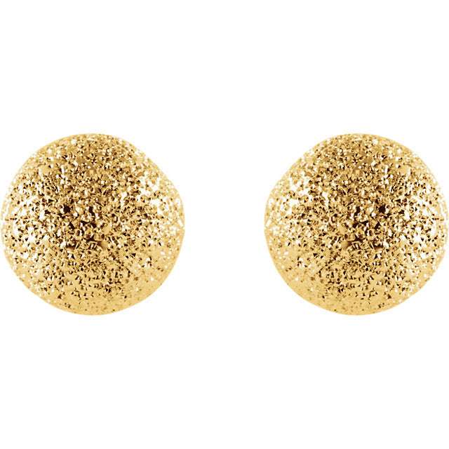 Ball Studs - Yellow Gold Sparkle Stud - Magpie Jewellery
