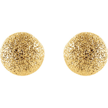 Ball Studs - Yellow Gold Sparkle Stud - Magpie Jewellery