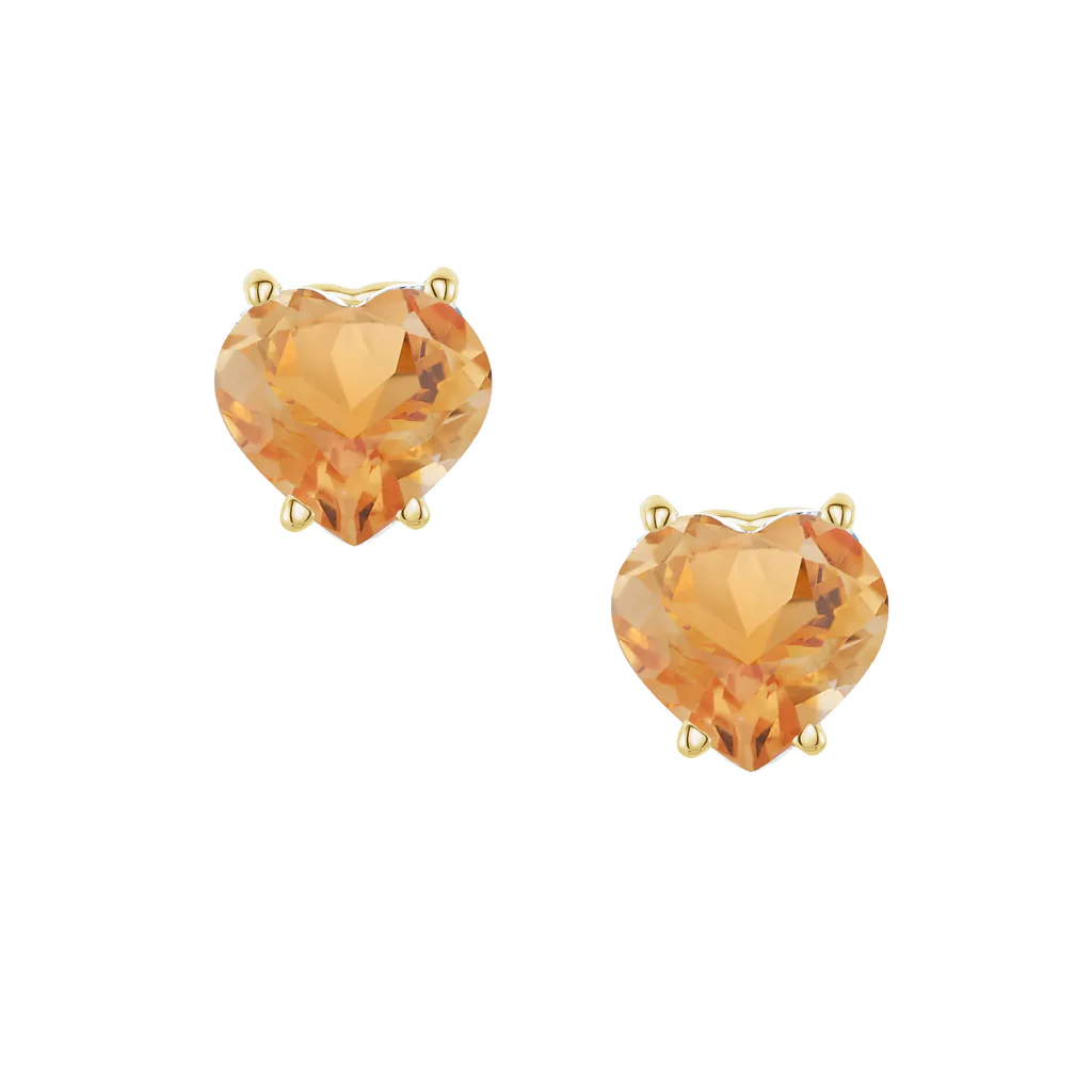 Citrine Sweetheart Gem Stud Earrings | Magpie Jewellery