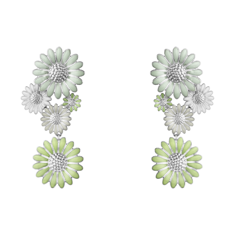 DAISY Green and White Earrings | Magpie Jewellery