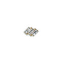 Clear Topaz Triple Carré Studs | Magpie Jewellery