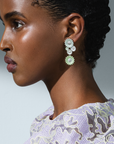 DAISY Green and White Earrings