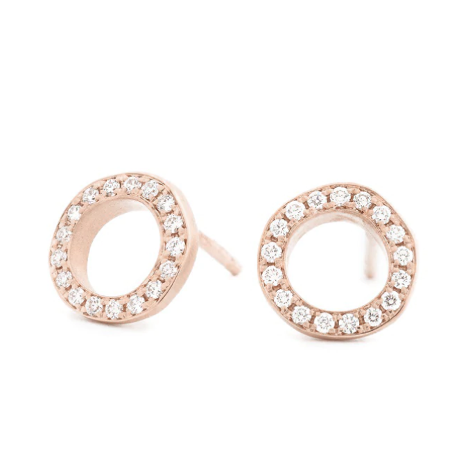 Open &#39;Lilydust&#39; Diamond Stud Earrings - Magpie Jewellery