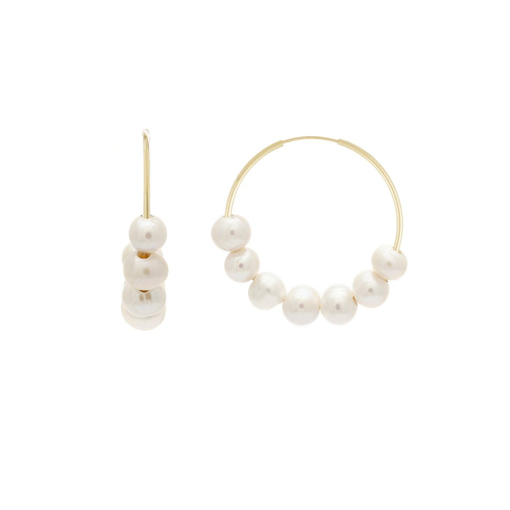 Cannes Pearl Hoops - Magpie Jewellery