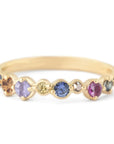 Multi-Coloured Sapphire Cap Band - Magpie Jewellery