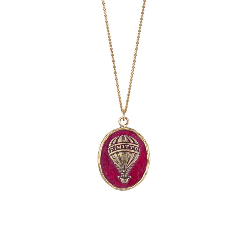 14k Gold Let Go Of Fear Talisman - Deep Raspberry - Magpie Jewellery