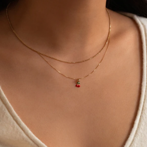 10KY GOLD CHERRY NECKLACE - Magpie Jewellery