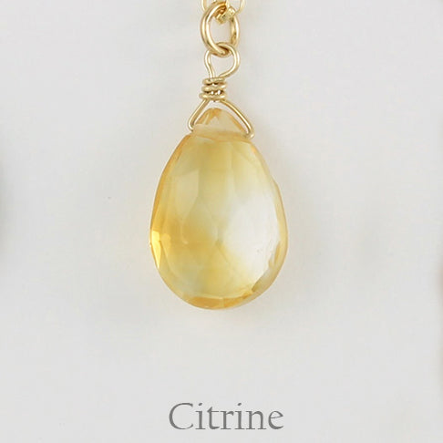 Gold Fill Gemstone Solo Necklace | Magpie Jewellery | Yellow Gold | Citrine, Faceted | Labelled