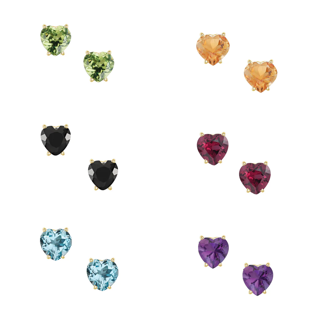 Sweetheart Gem Stud Earrings | Magpie Jewellery