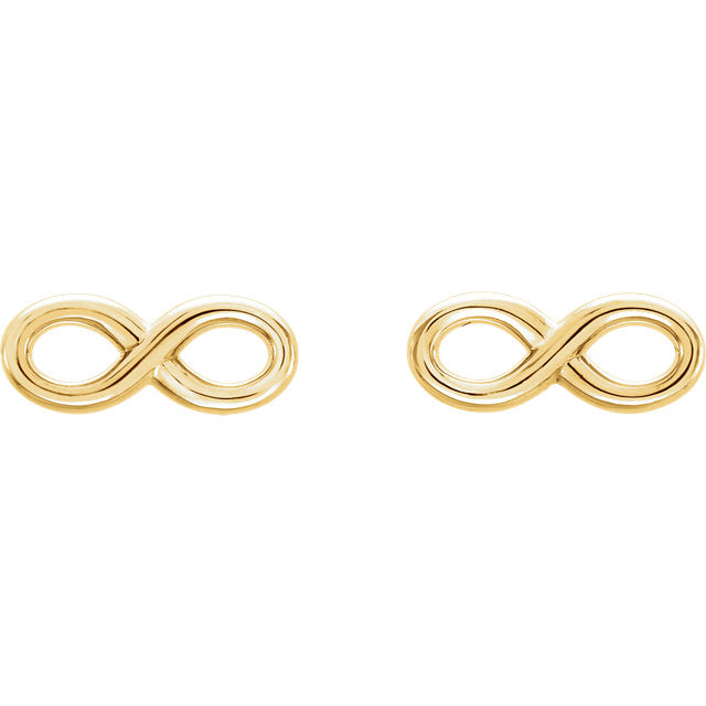 Yellow Gold Infinity Studs - Magpie Jewellery