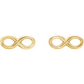 Yellow Gold Infinity Studs - Magpie Jewellery