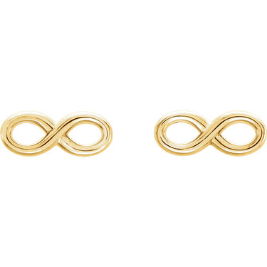 Yellow Gold Infinity Studs - Magpie Jewellery