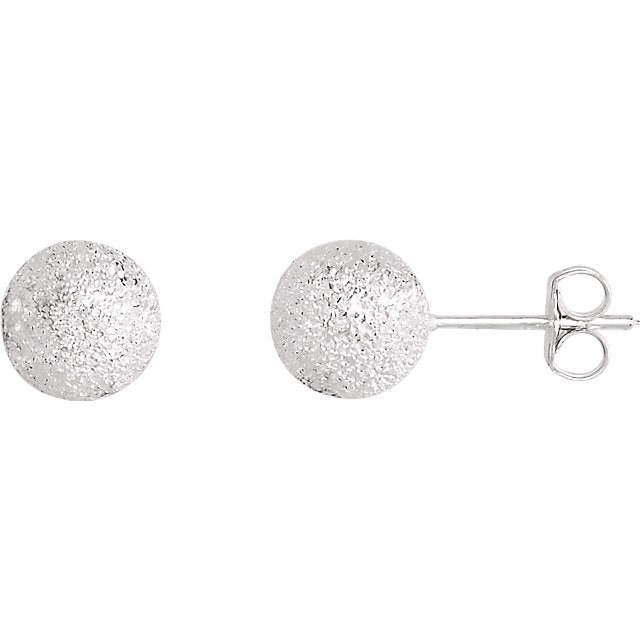 Ball Studs - Silver Sparkle - Magpie Jewellery