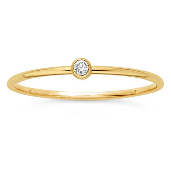 Petite14KY Bezel Set Lab Grown Diamond Stacking Ring - Magpie Jewellery