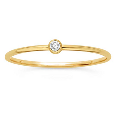 Petite14KY Bezel Set Lab Grown Diamond Stacking Ring - Magpie Jewellery