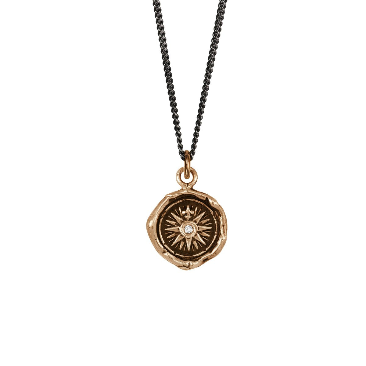 Direction Diamond Set Talisman Bronze | Magpie Jewellery