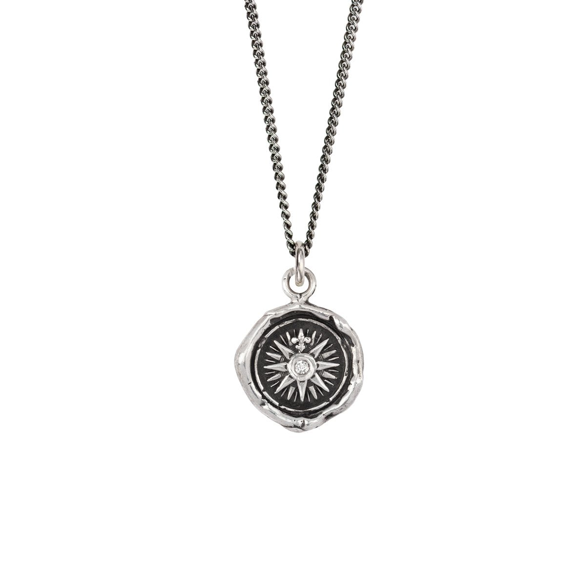 Direction Diamond Set Talisman Silver | Magpie Jewellery