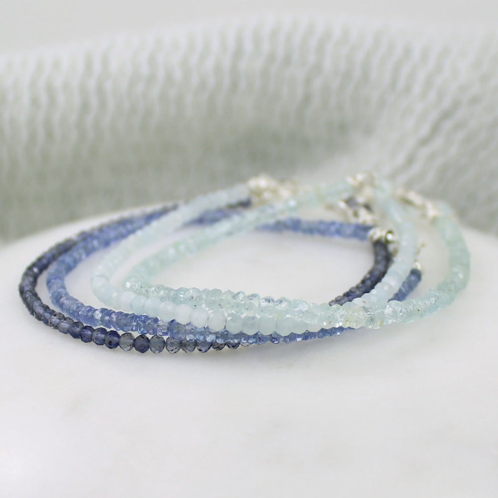 Silver Gemstone Stacking Bracelet - Magpie Jewellery