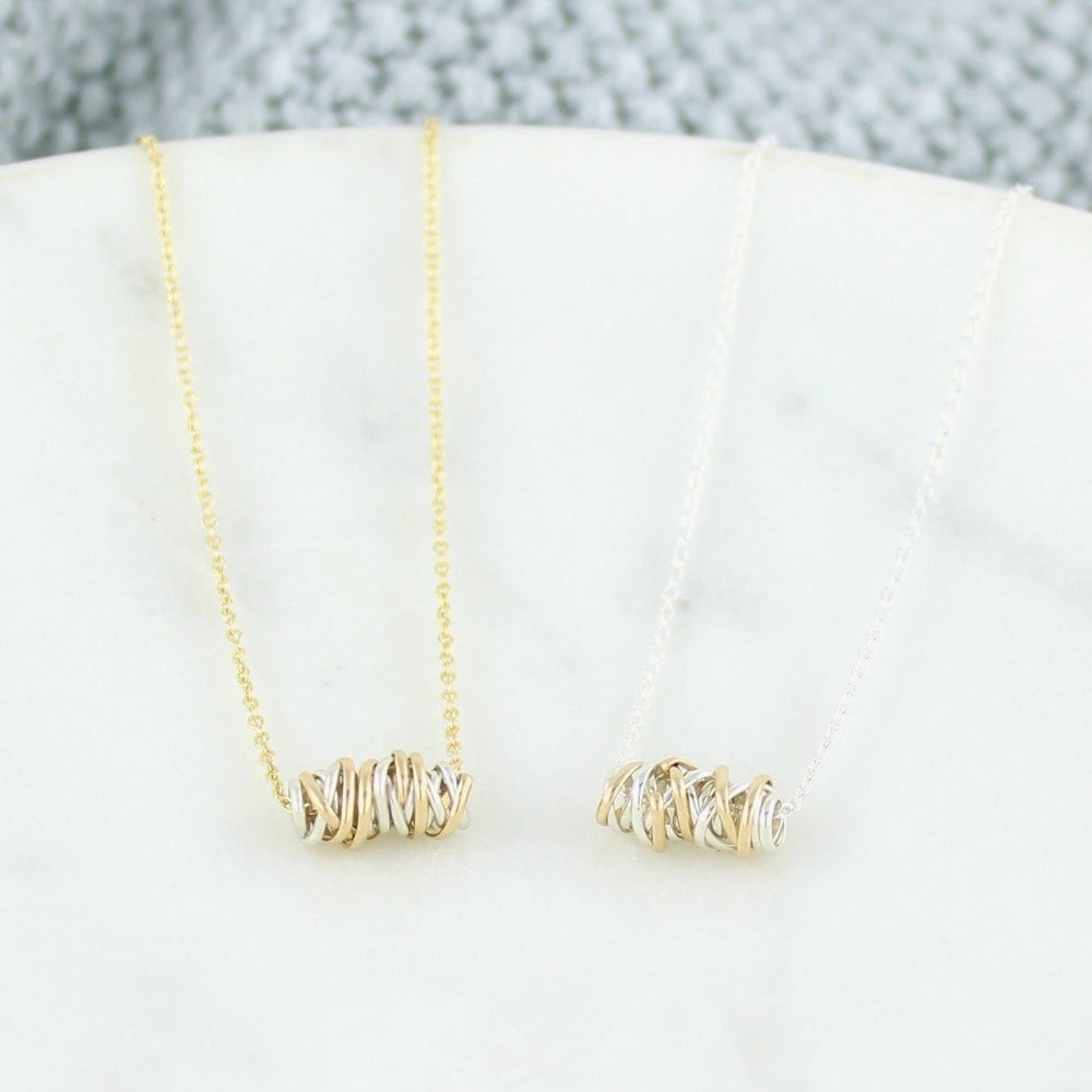 Twist Necklace - Mini | Magpie Jewellery | Mixed Metals | Yellow Gold Chain | Silver Chain | Listed Left-to-Right