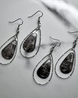 Teardrop Totem in Wire Halo Drop Earrings - Magpie Jewellery