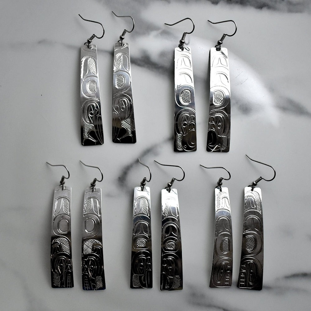 Long Rectangle Totem Drop Earrings - Magpie Jewellery