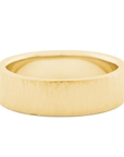 18K YellowGold Line Textured 6.5mm Wide Band | Magpie Jewellery