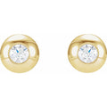 14k Domed Diamond Studs - Magpie Jewellery