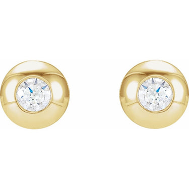 14k Domed Diamond Studs - Magpie Jewellery