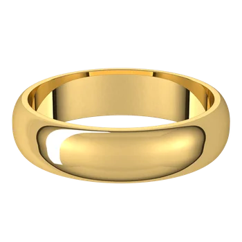 Half Round Gold 5mm Wedding Band - Magpie Jewellery