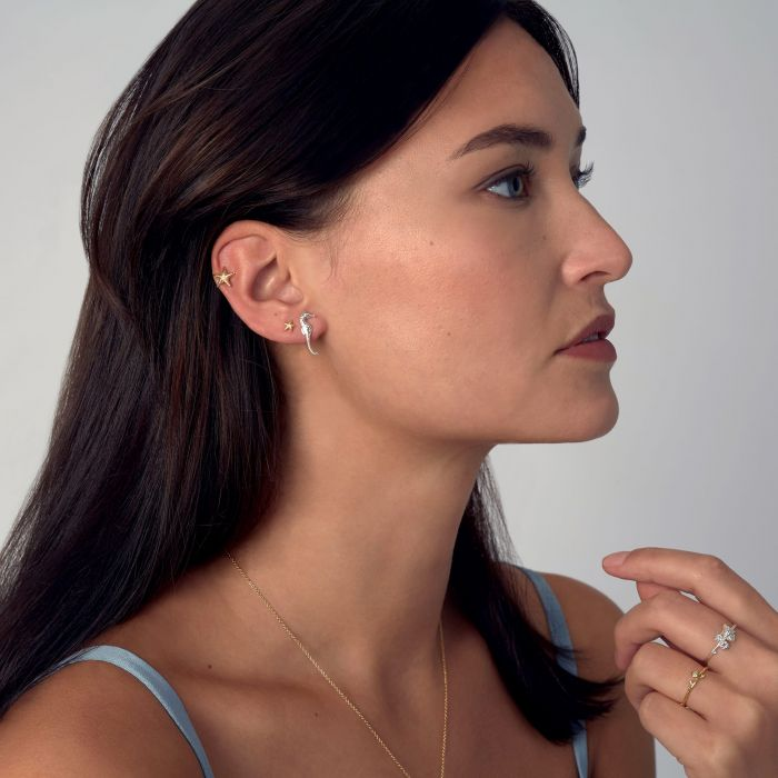 Gold Asymmetric Starfish Stud Earrings | Magpie Jewellery