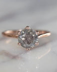 6 Prong Salt & Pepper Diamond Engagement Ring - Magpie Jewellery