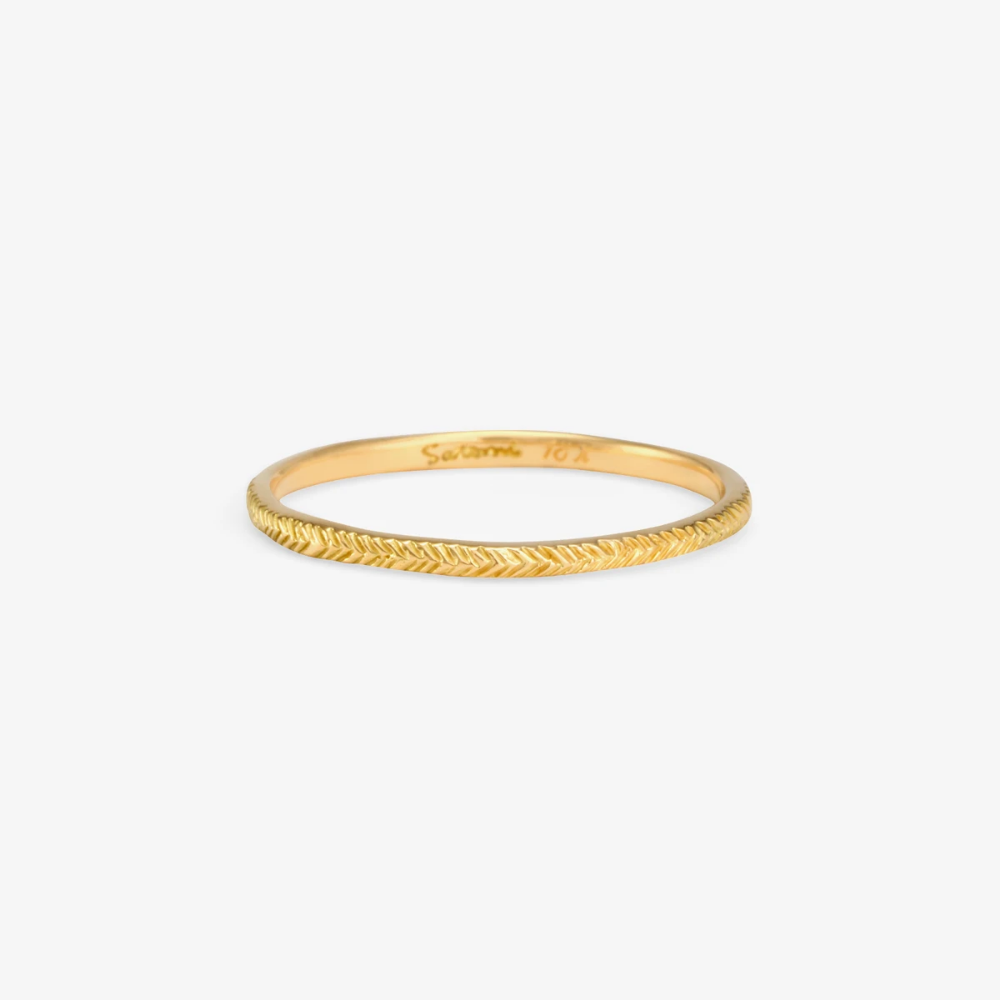 Herringbone Band | Magpie Jewellery 18k Yellow